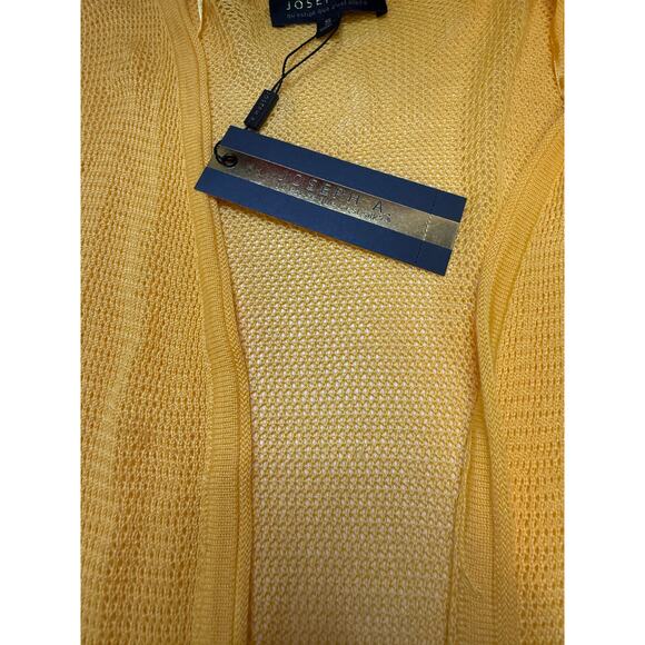 Joseph A. Daffodil Yellow Cardigan Medium | Open Knit Lightweight Layering - Picture 8 of 9